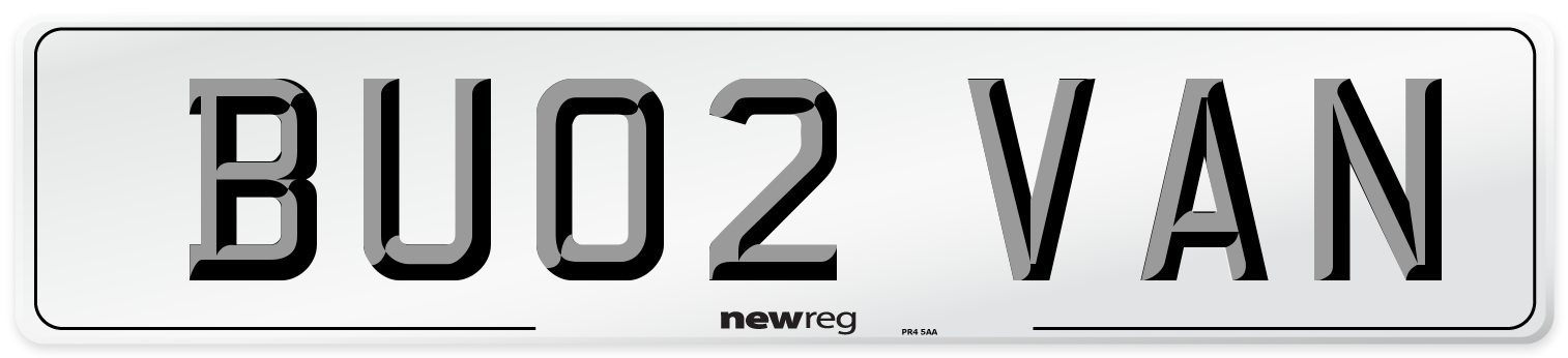 BU02 VAN Number Plate from New Reg